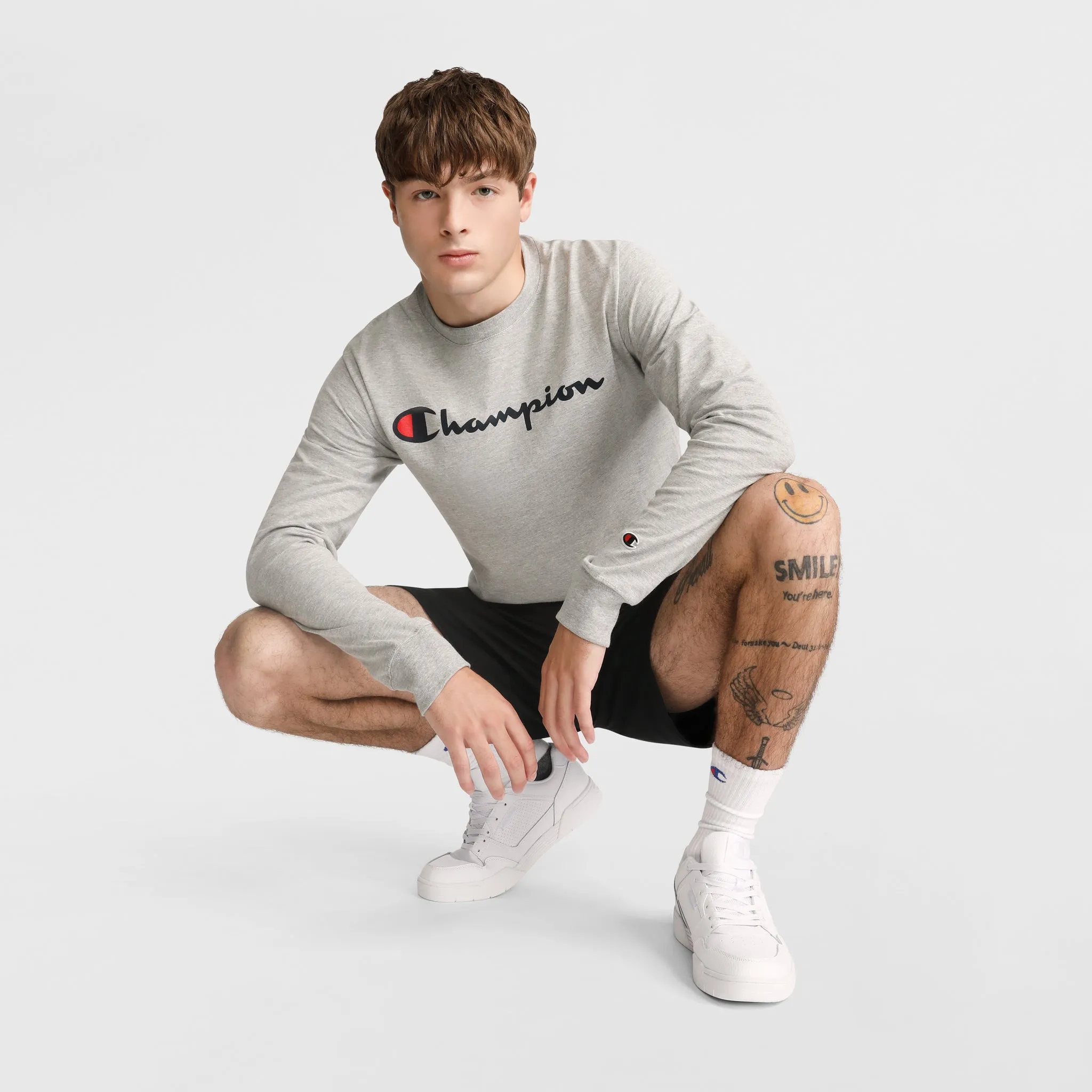 Classic Graphic Long-Sleeve T-Shirt, Script Logo Urban Street Style