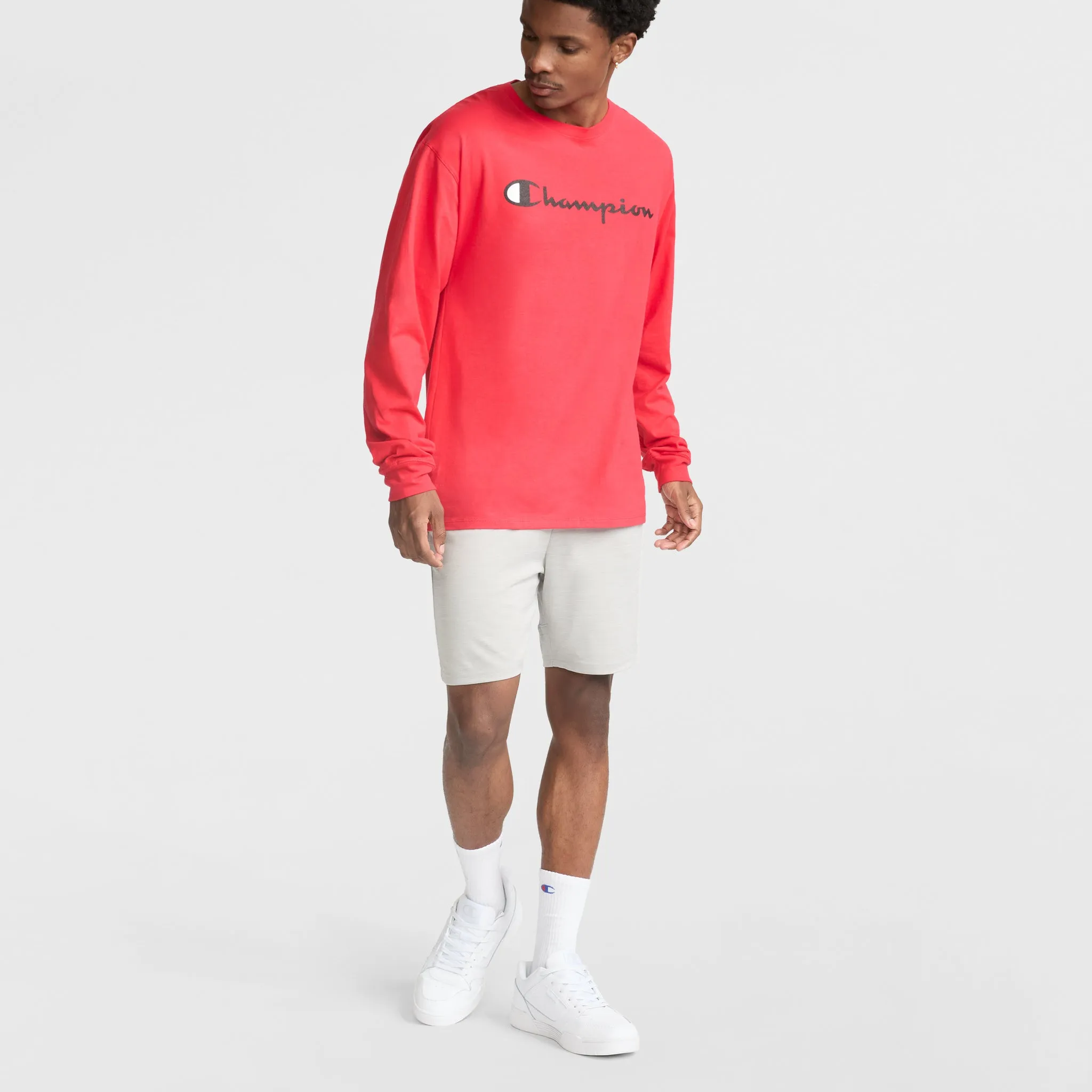 Classic Graphic Long-Sleeve T-Shirt, Script Logo Urban Street Style