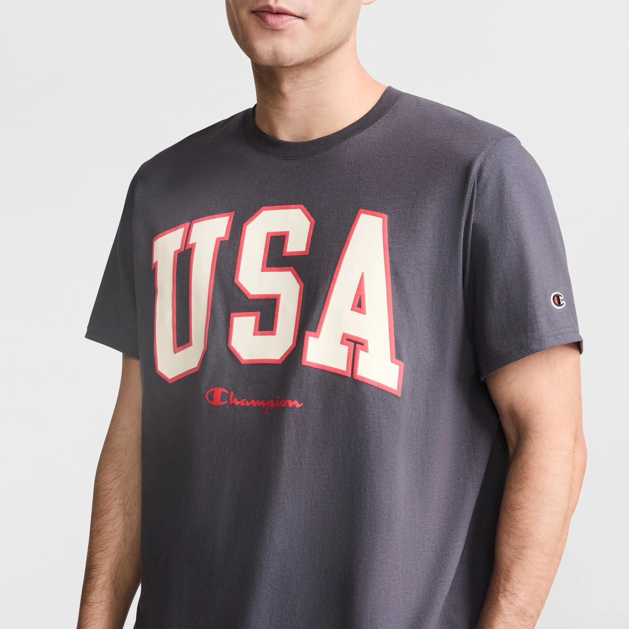 Classic Graphic T-Shirt, USA Block Logo Urban Street Style