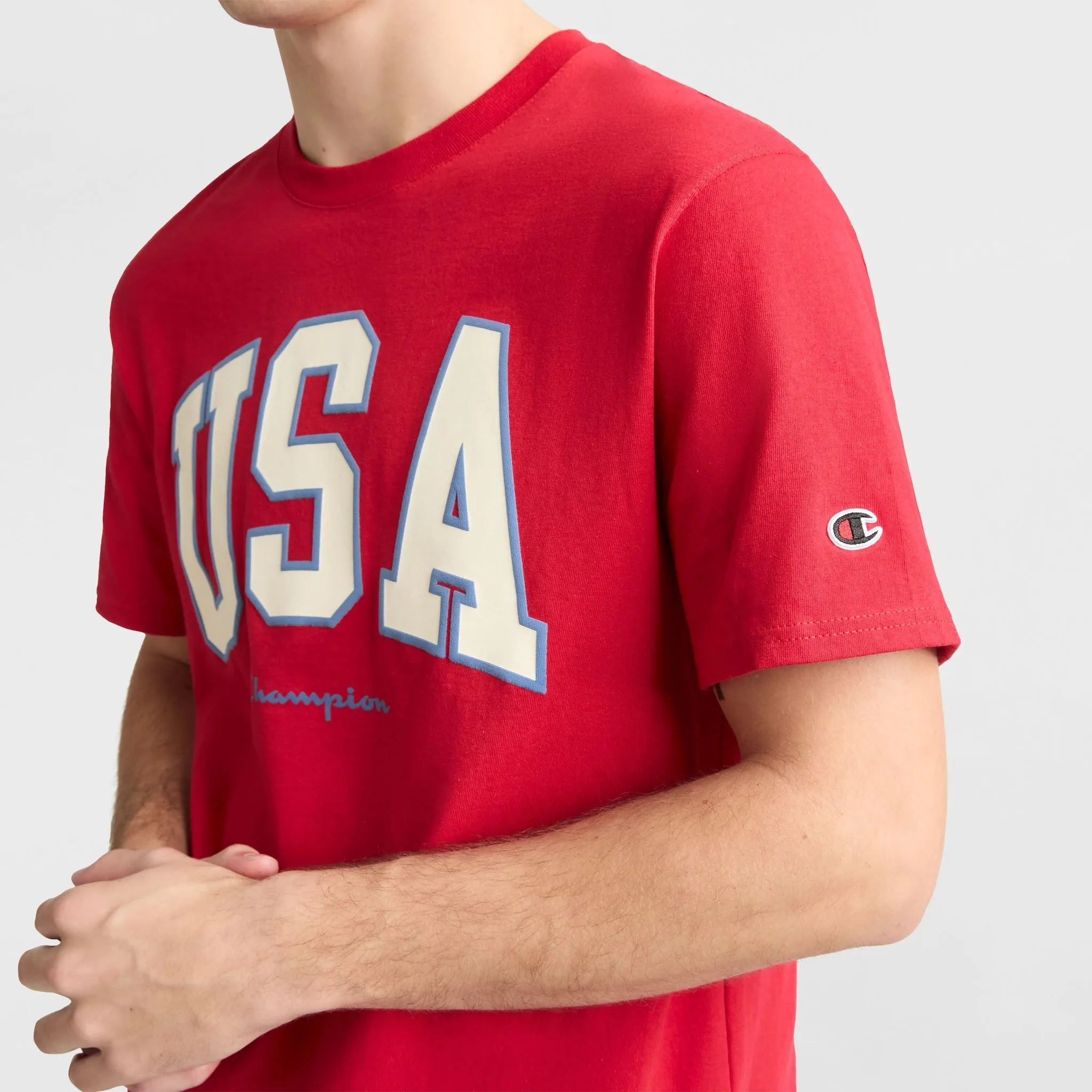 Classic Graphic T-Shirt, USA Block Logo Urban Street Style