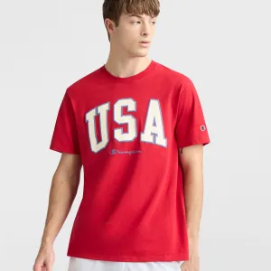 Classic Graphic T-Shirt, USA Block Logo Urban Street Style