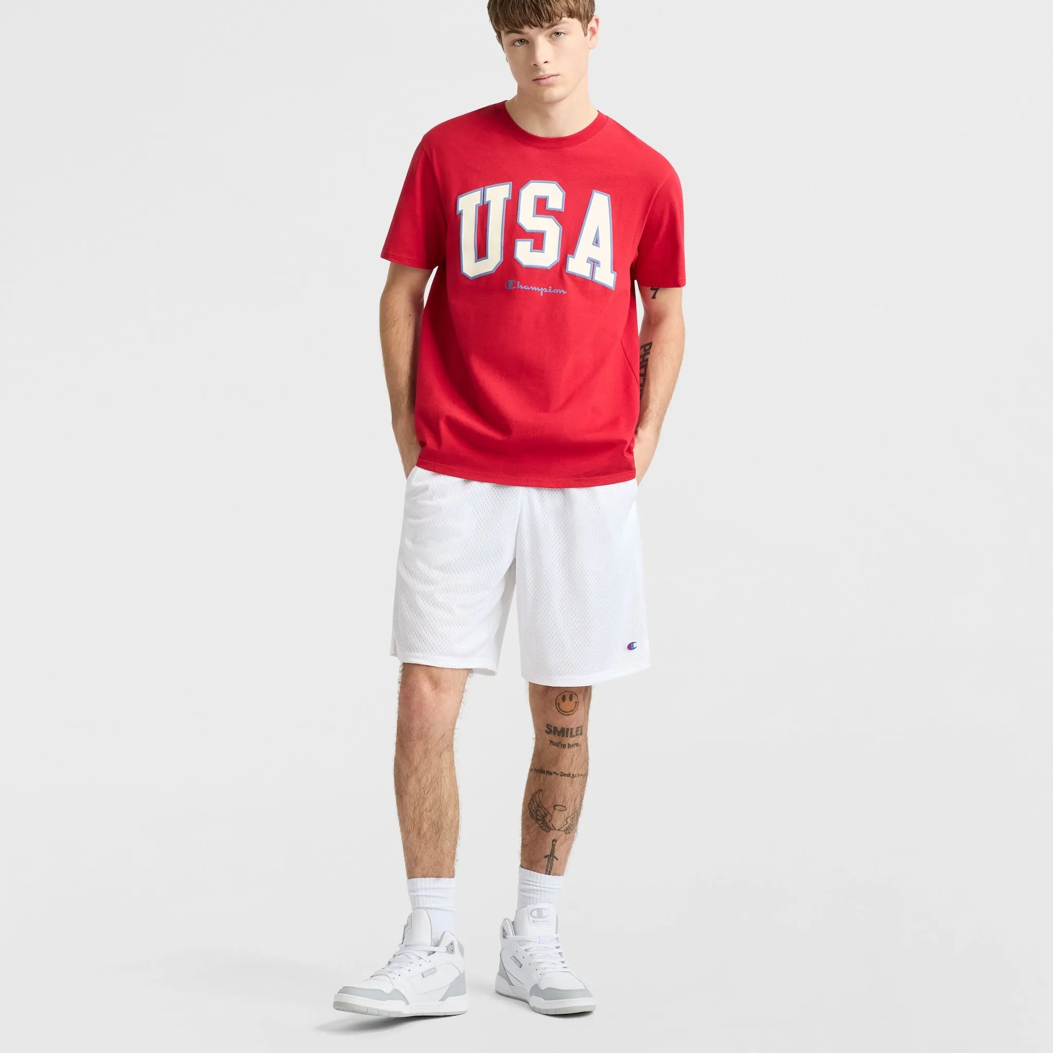 Classic Graphic T-Shirt, USA Block Logo Urban Street Style