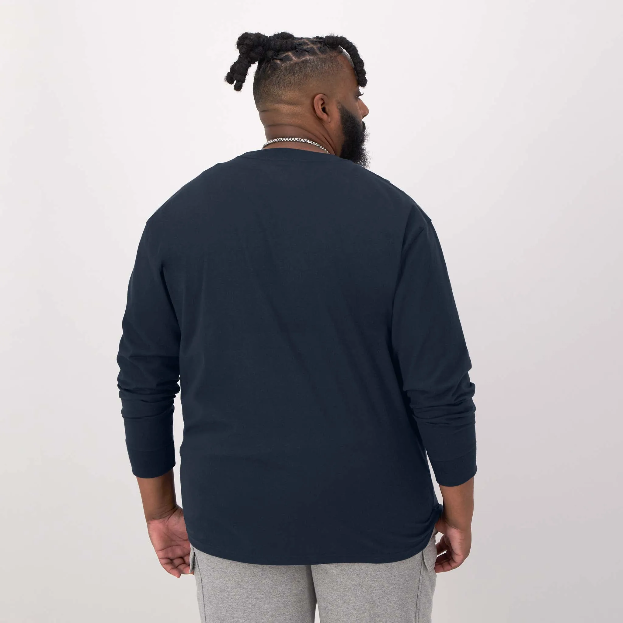 Classic Long-Sleeve T-Shirt, Embroidered C Logo - Big & Tall Urban Street Style
