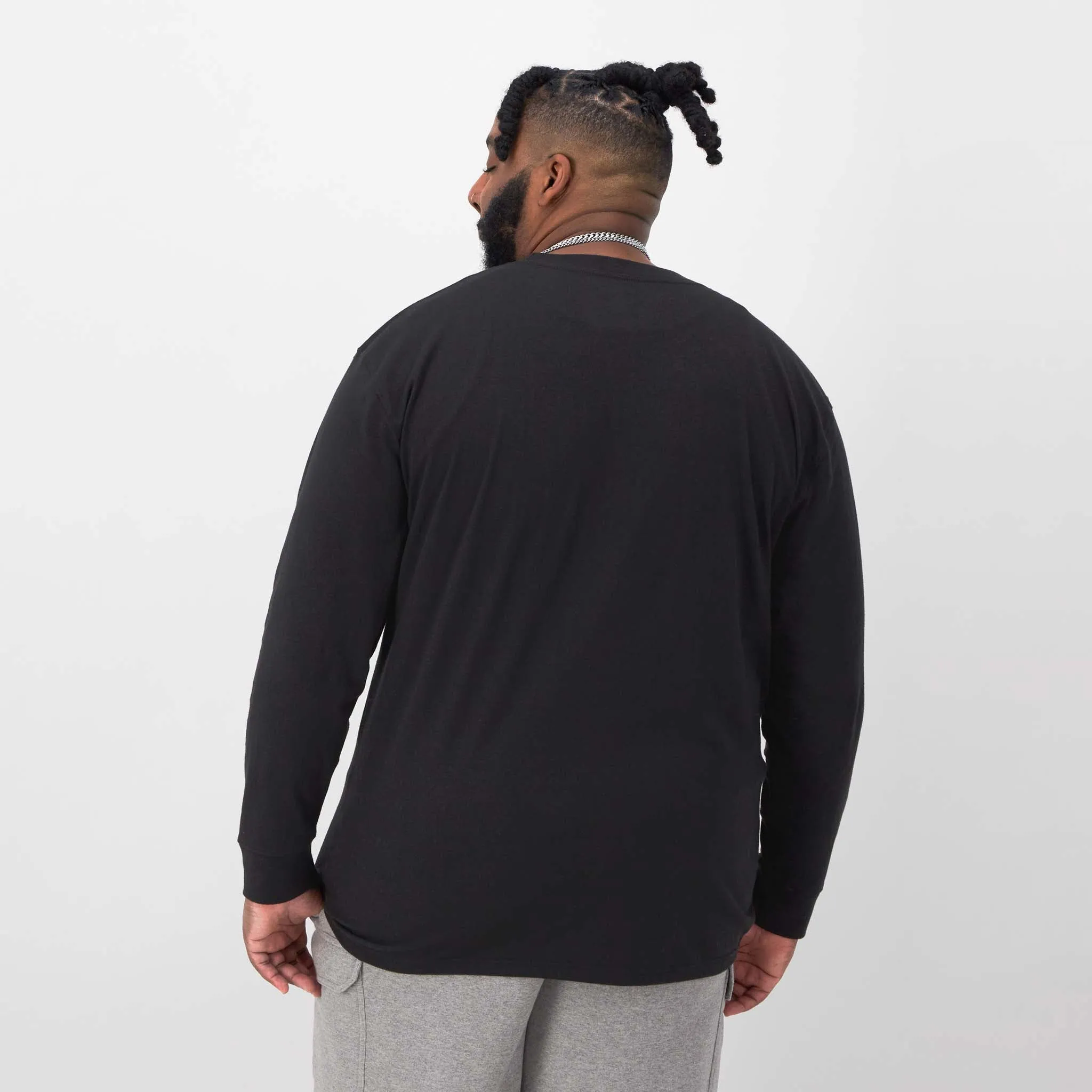Classic Long-Sleeve T-Shirt, Embroidered C Logo - Big & Tall Urban Street Style