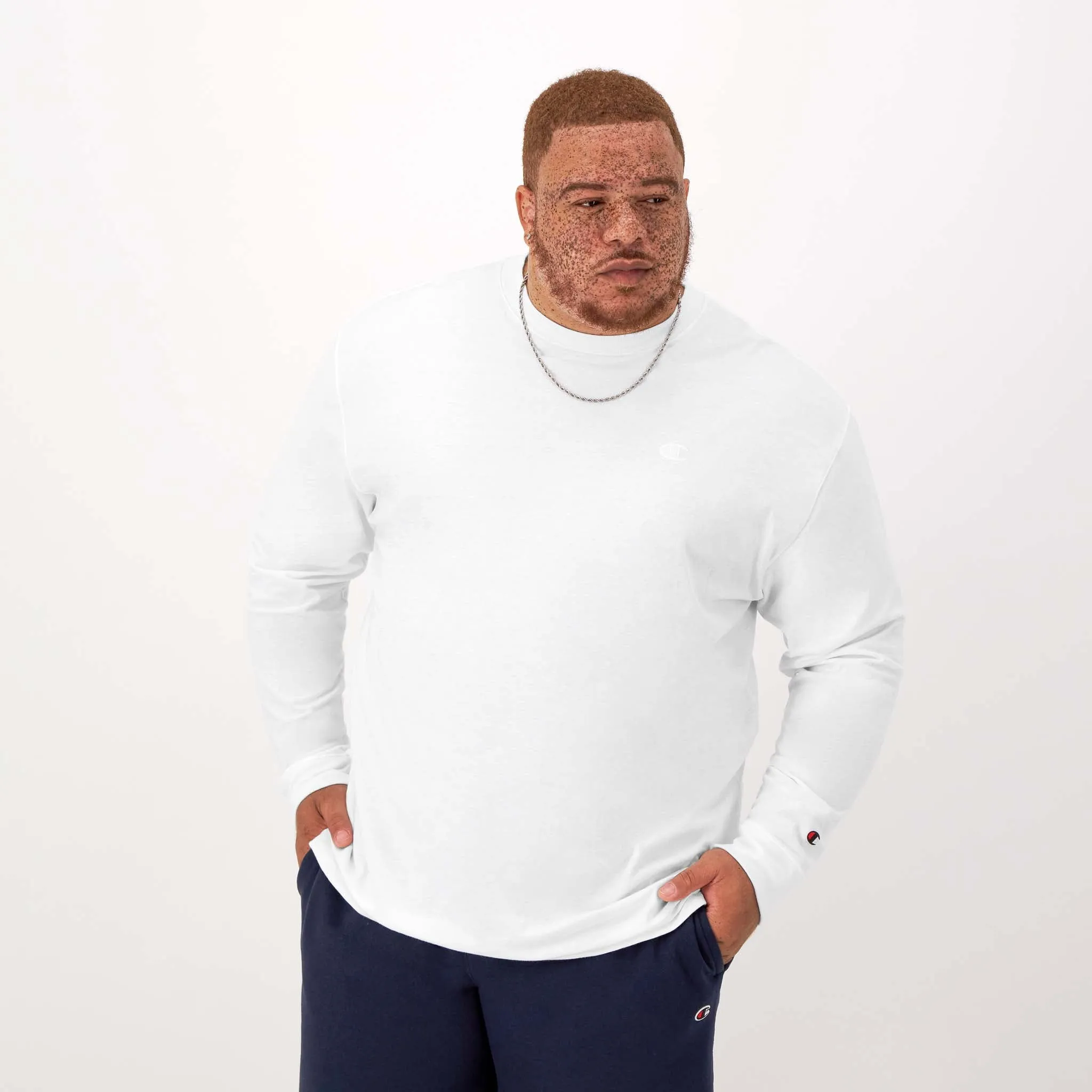 Classic Long-Sleeve T-Shirt, Embroidered C Logo - Big & Tall Urban Street Style