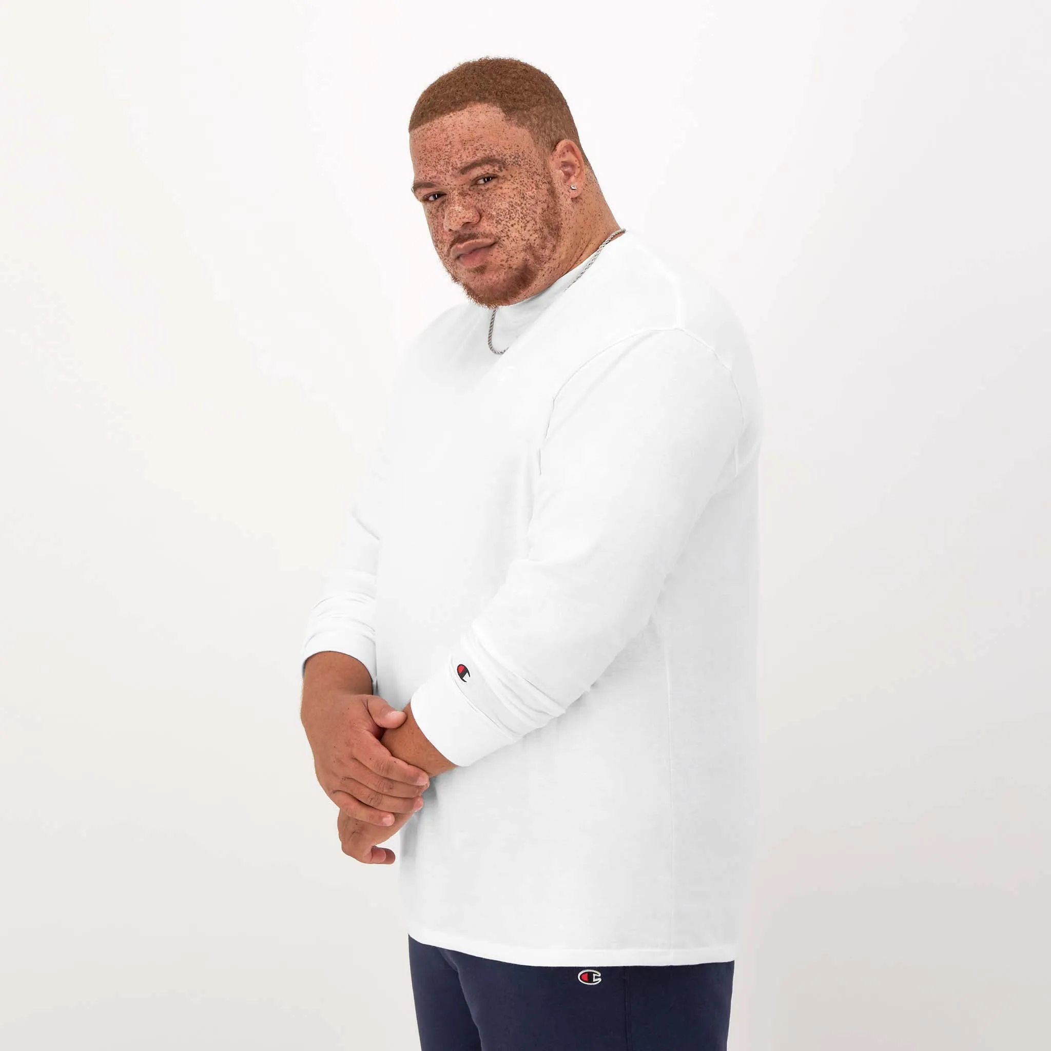 Classic Long-Sleeve T-Shirt, Embroidered C Logo - Big & Tall Urban Street Style
