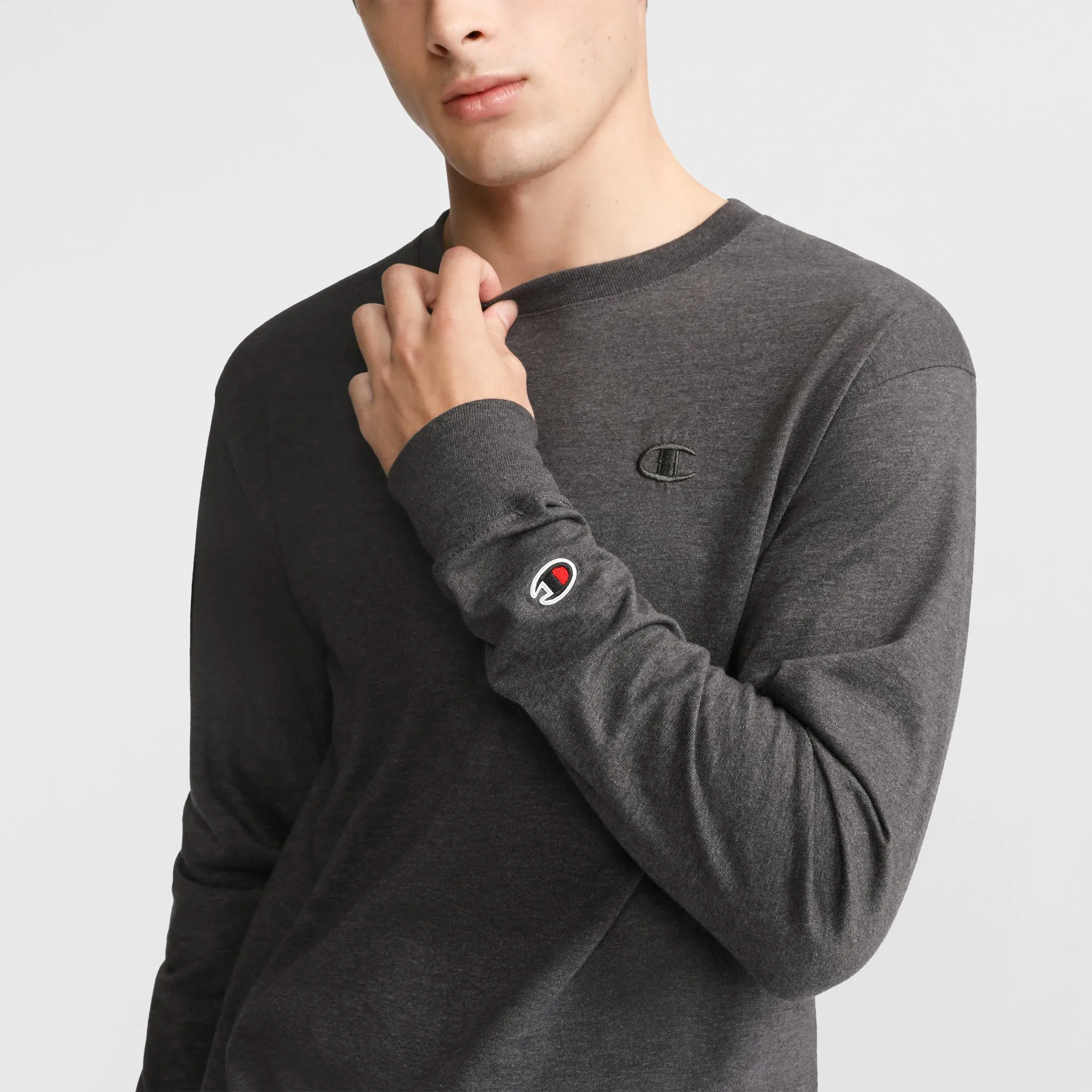Classic Long Sleeve T-Shirt, Embroidered C Logo Urban Street Style