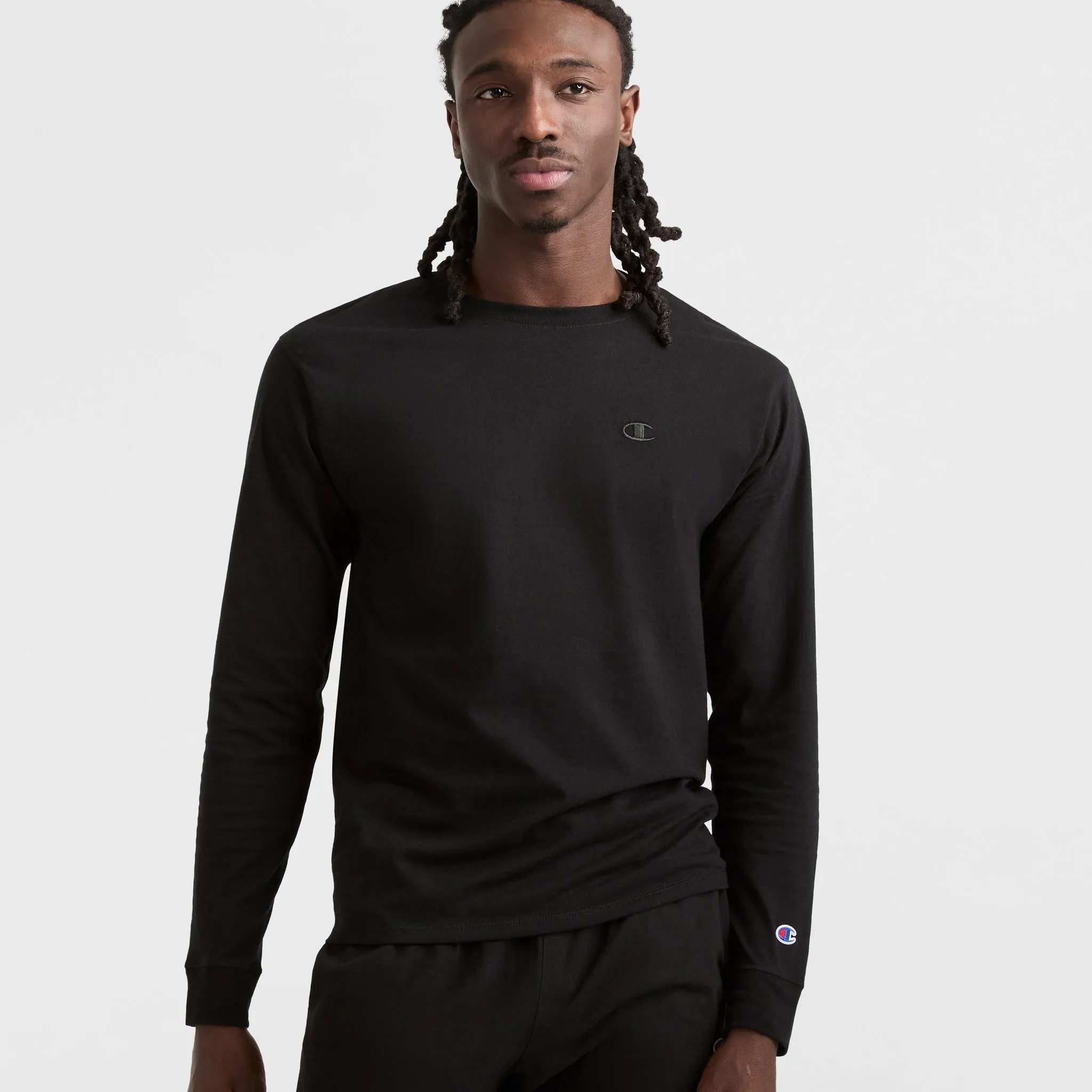 Classic Long Sleeve T-Shirt, Embroidered C Logo Urban Street Style