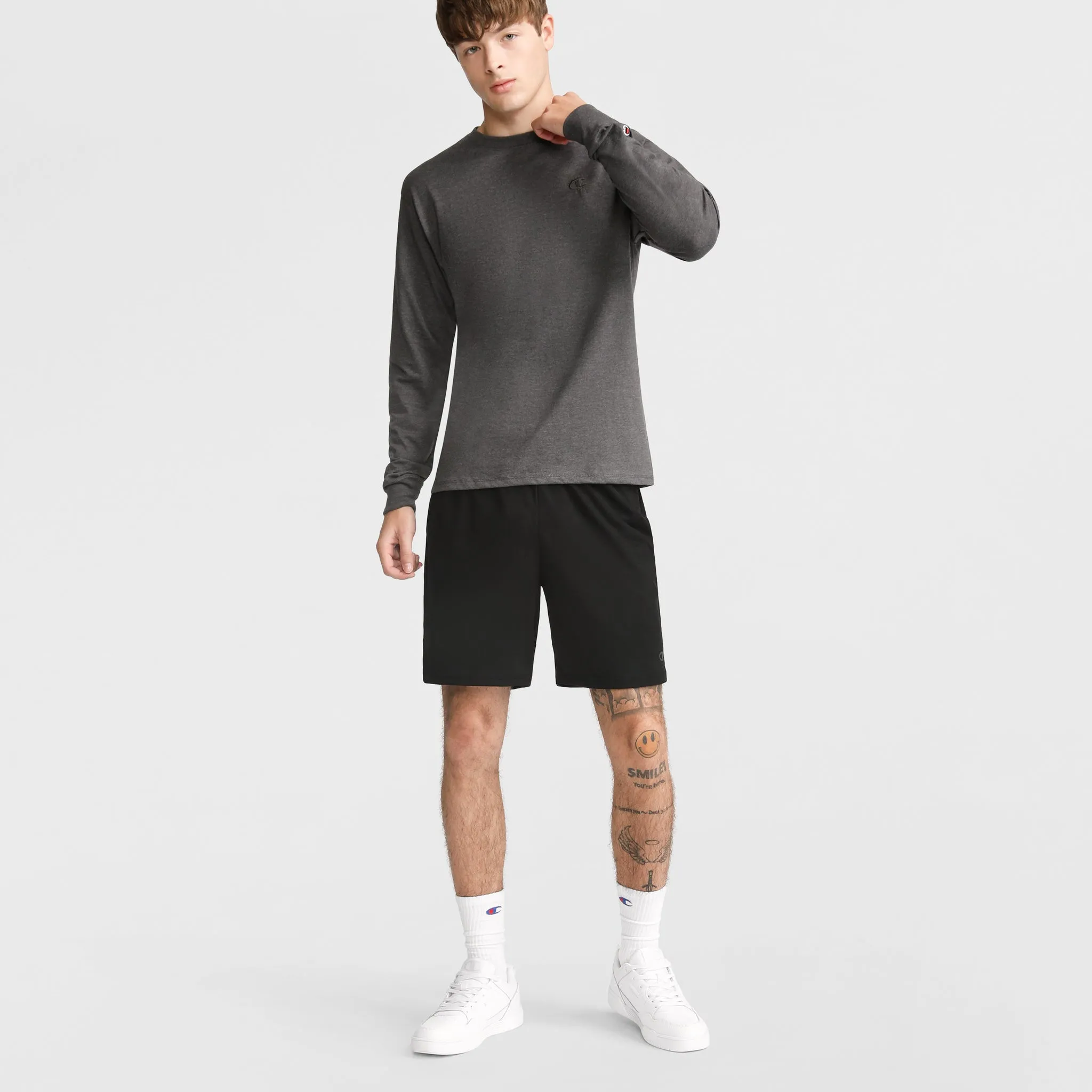 Classic Long Sleeve T-Shirt, Embroidered C Logo Urban Street Style