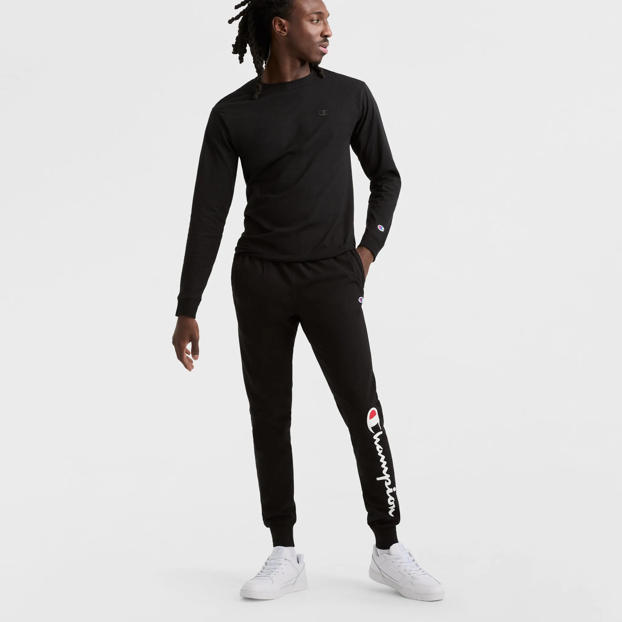 Classic Long Sleeve T-Shirt, Embroidered C Logo Urban Street Style