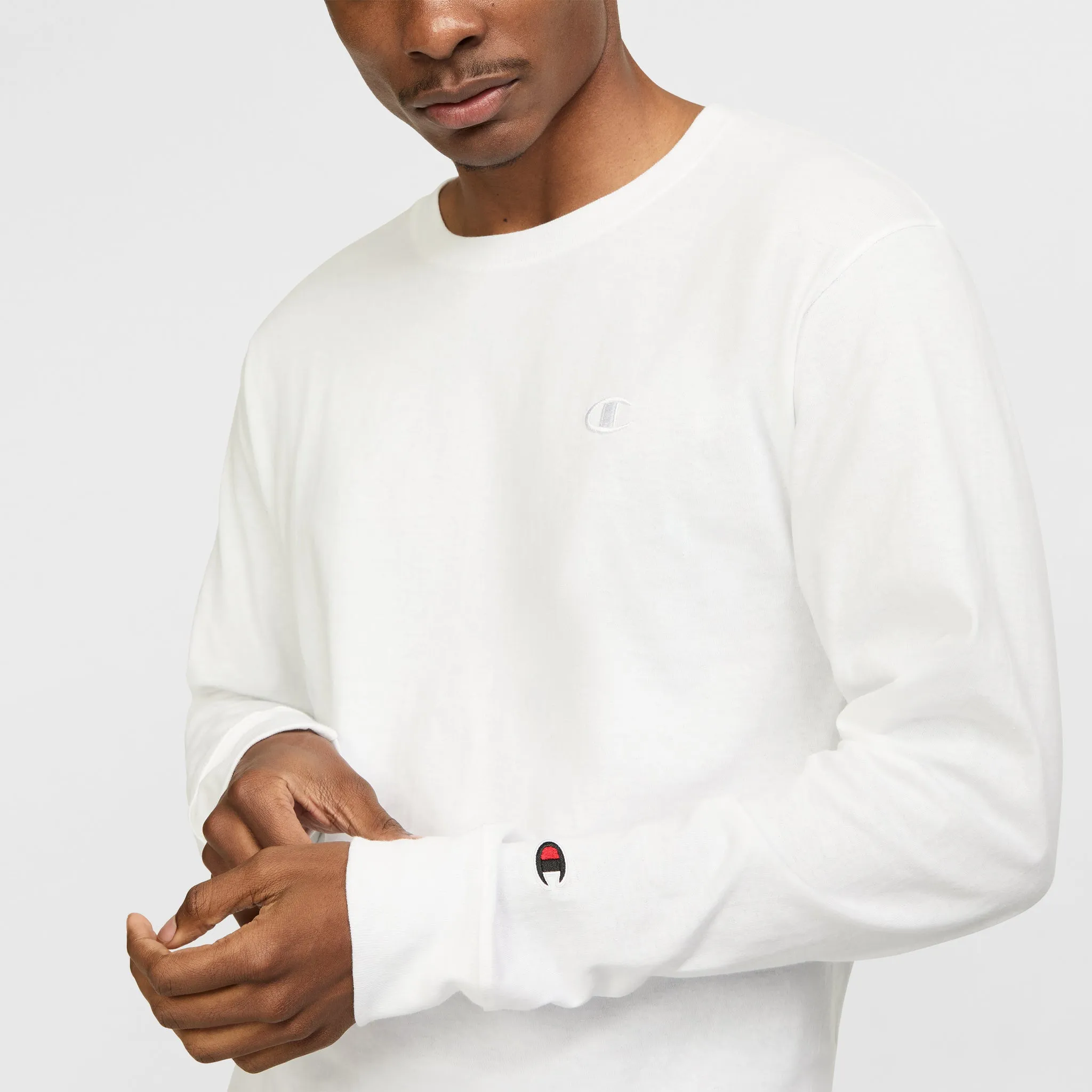 Classic Long Sleeve T-Shirt, Embroidered C Logo Urban Street Style