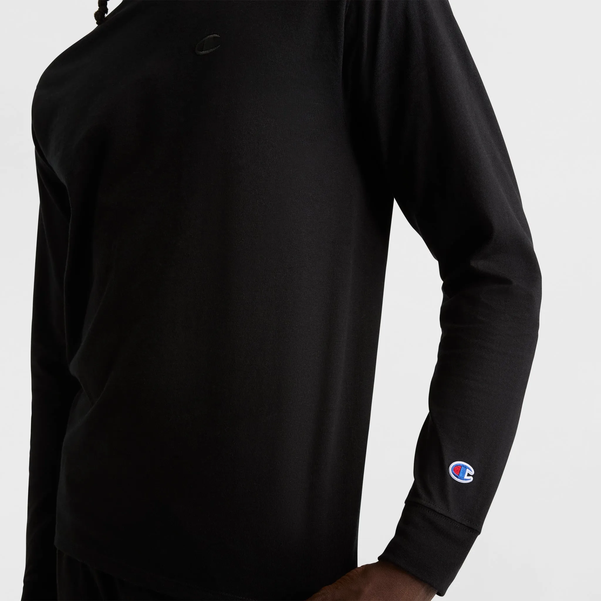 Classic Long Sleeve T-Shirt, Embroidered C Logo Urban Street Style
