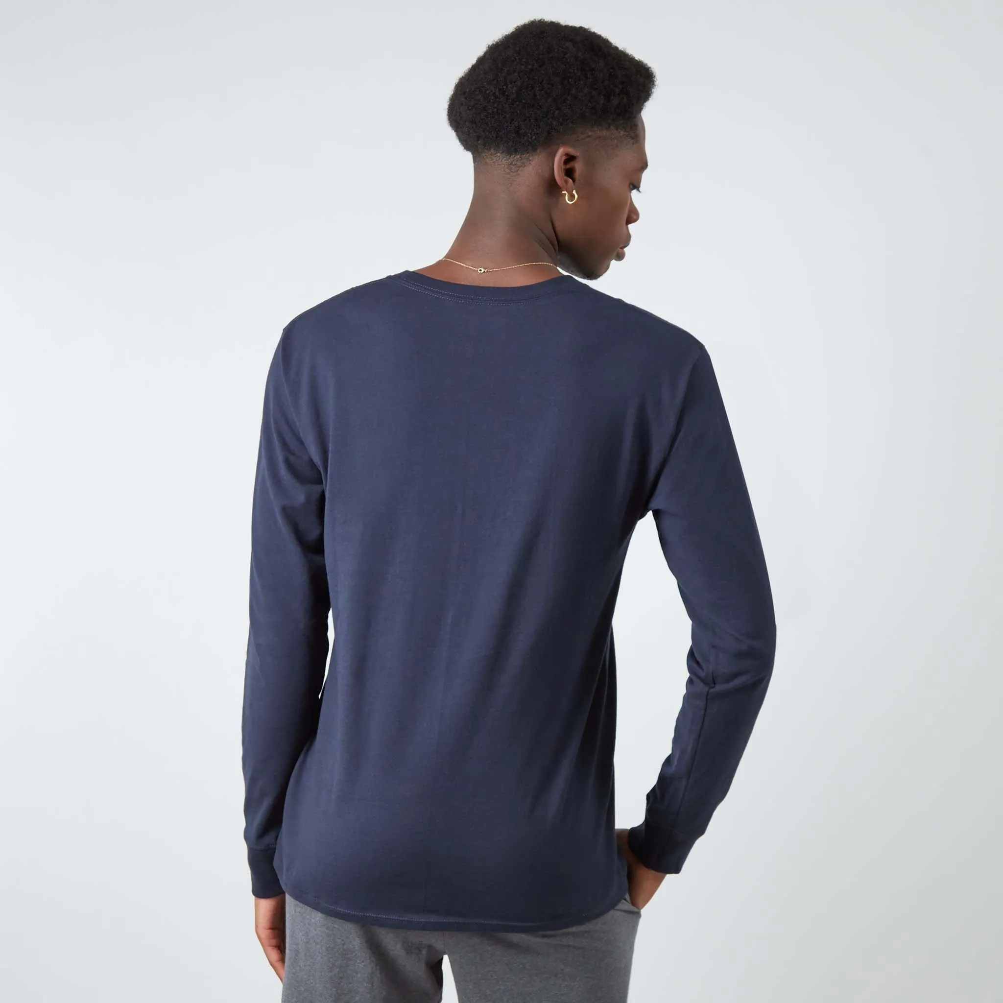 Classic Long Sleeve T-Shirt, Embroidered C Logo Urban Street Style