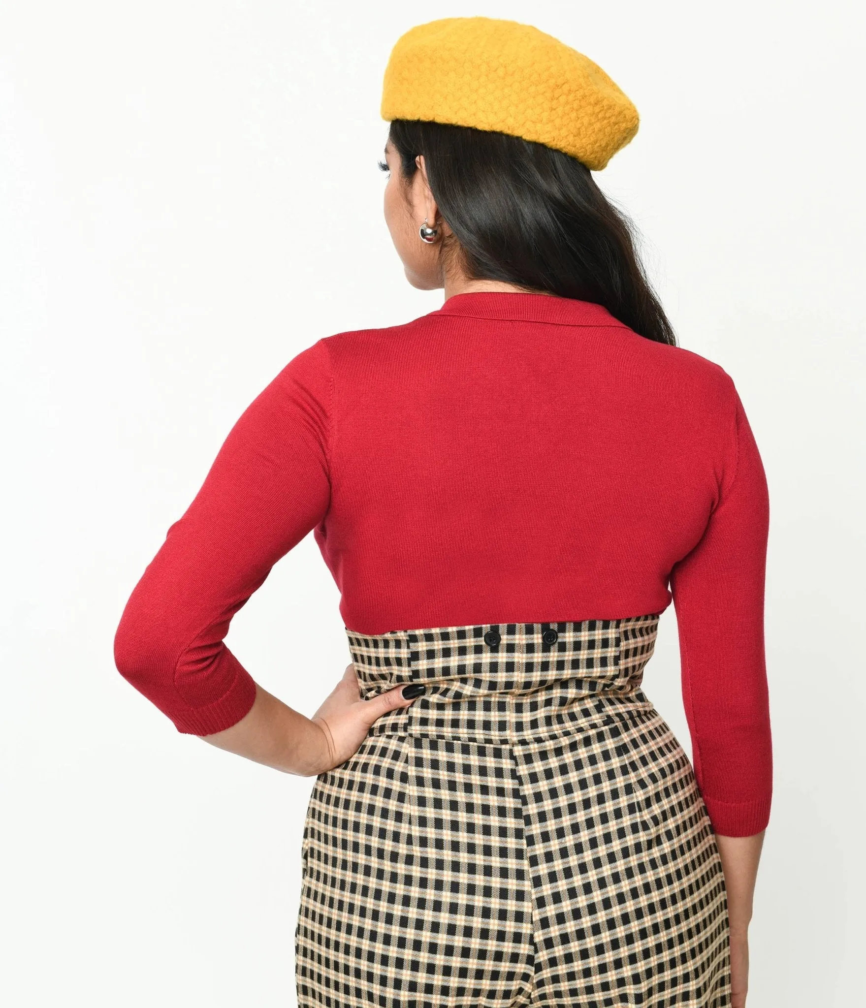 Collectif Burgundy Maya Polo Top Easy Date Night