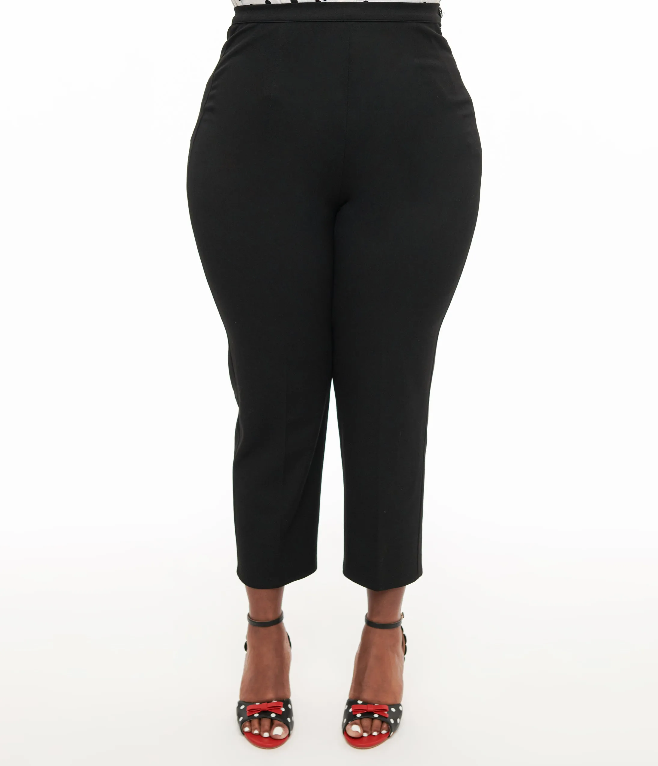 Collectif Plus Size 1950s Black Nora Capri Pants Comfortable Travel Wear