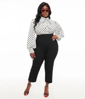 Collectif Plus Size 1950s Black Nora Capri Pants Comfortable Travel Wear