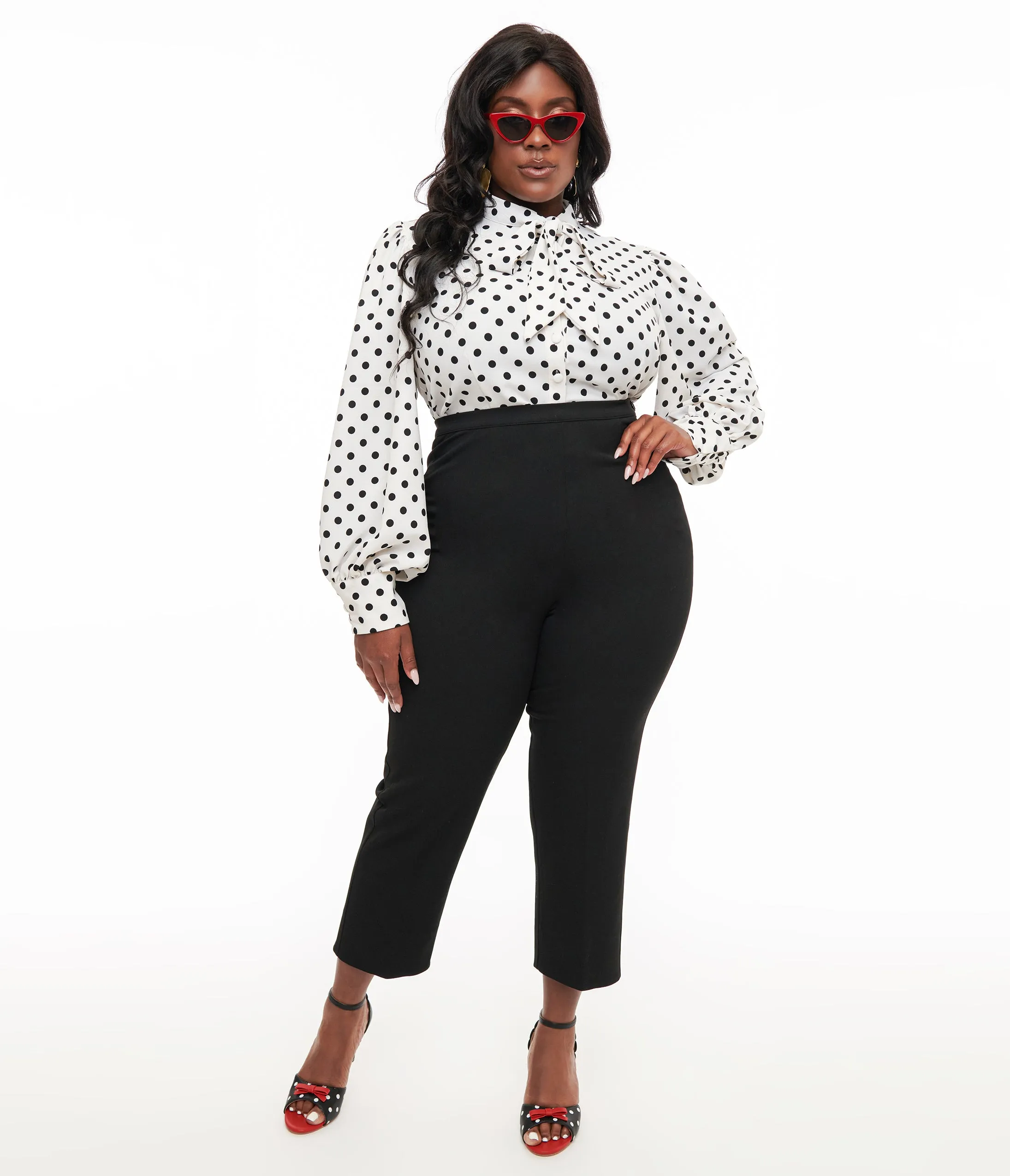 Collectif Plus Size 1950s Black Nora Capri Pants Comfortable Travel Wear