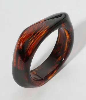 Dark Brown Tortoise Acetate Chunky Bangle Boho Chic