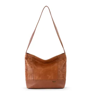De Young Hobo - Leather - Tobacco Floral Embossed City Stroll