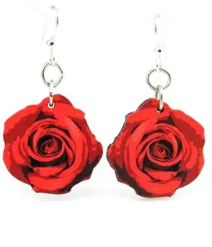 Deep Red Rose Blossom Earrings Everyday Chic