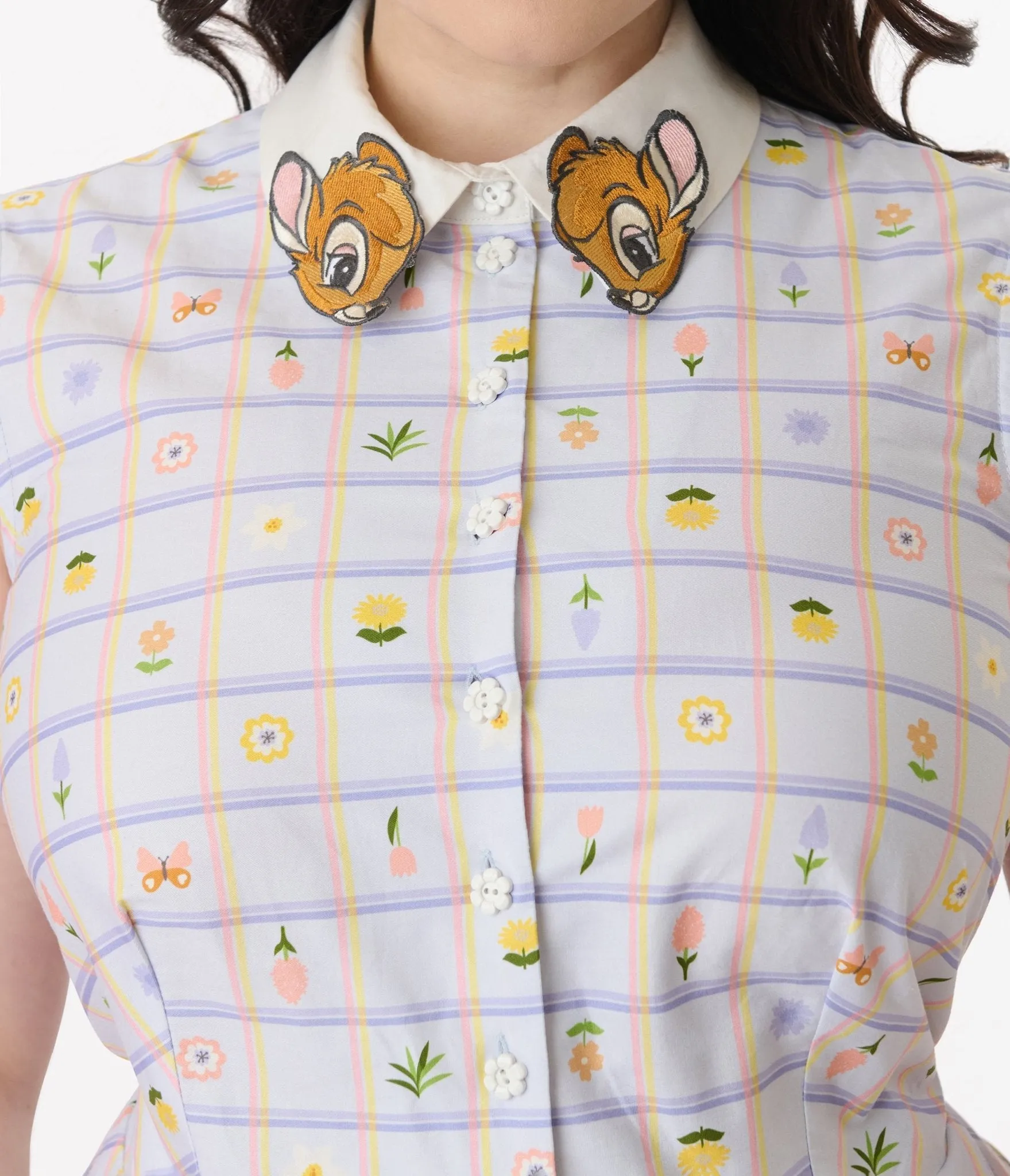 Disney Bambi Collection by Unique Vintage Plus Size Lavender Spring Plaid Darlene Swing Dress Casual Everyday Look