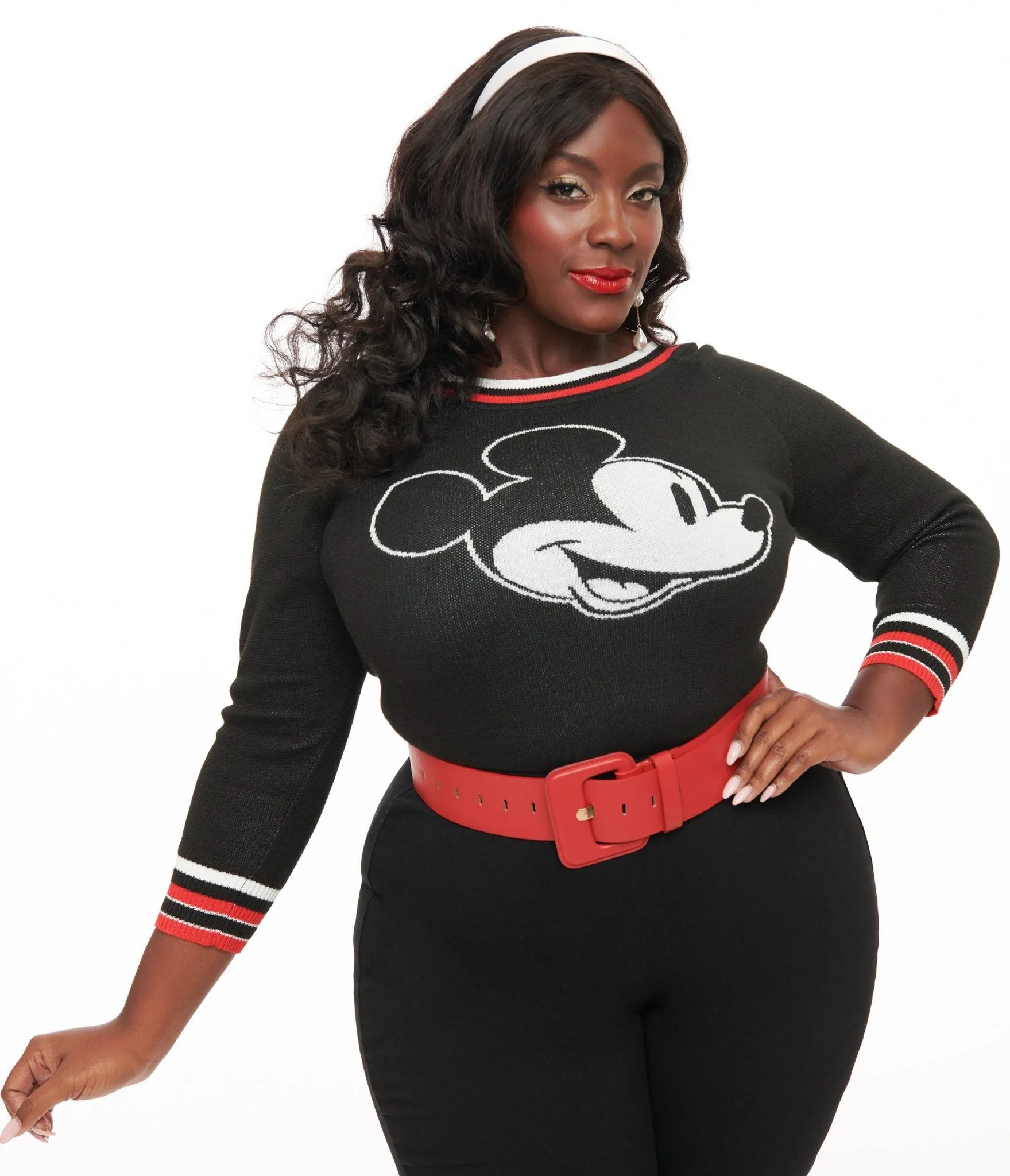 Disney Mickey & Friends Collection by Unique Vintage Plus Size Classic Mickey Sweater Easy Date Night