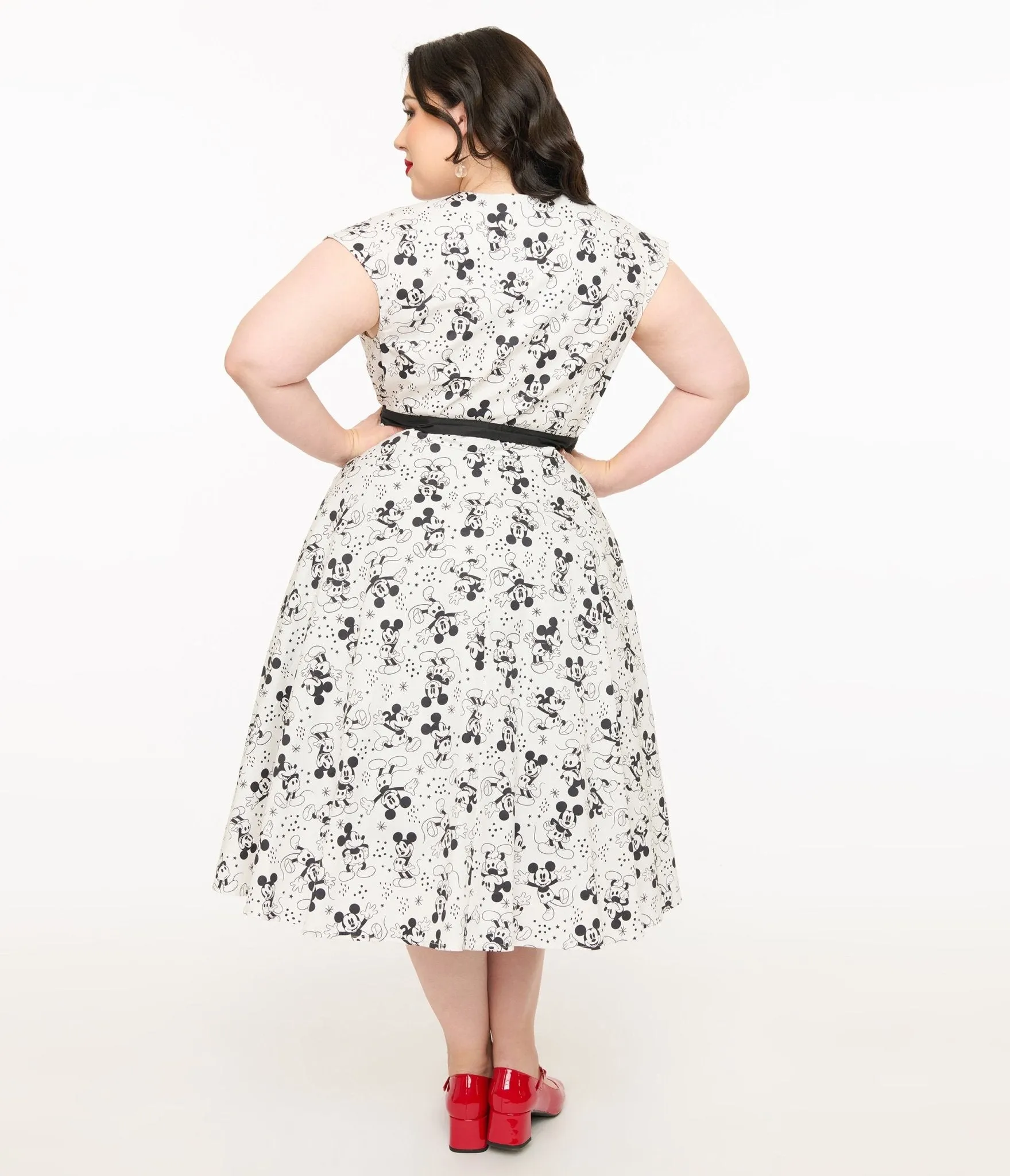 Disney Mickey & Friends Collection by Unique Vintage Plus Size Mickey Mouse Hedda Swing Dress Casual Everyday Look