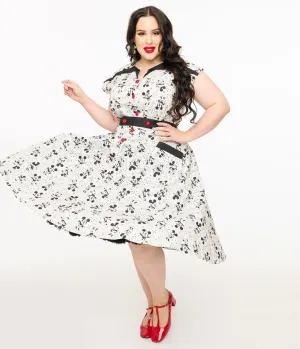Disney Mickey & Friends Collection by Unique Vintage Plus Size Mickey Mouse Hedda Swing Dress Casual Everyday Look