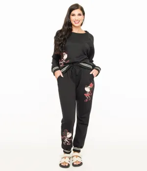 Disney Mickey Halloween collection by Unique Vintage Black Mickey Halloween Sweatpants Comfortable Travel Wear
