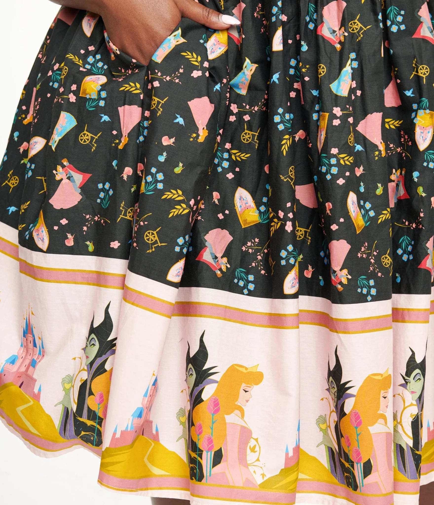 Disney Princess collection by Unique Vintage Plus Size Sleeping Beauty Print Swing Dress Casual Everyday Look