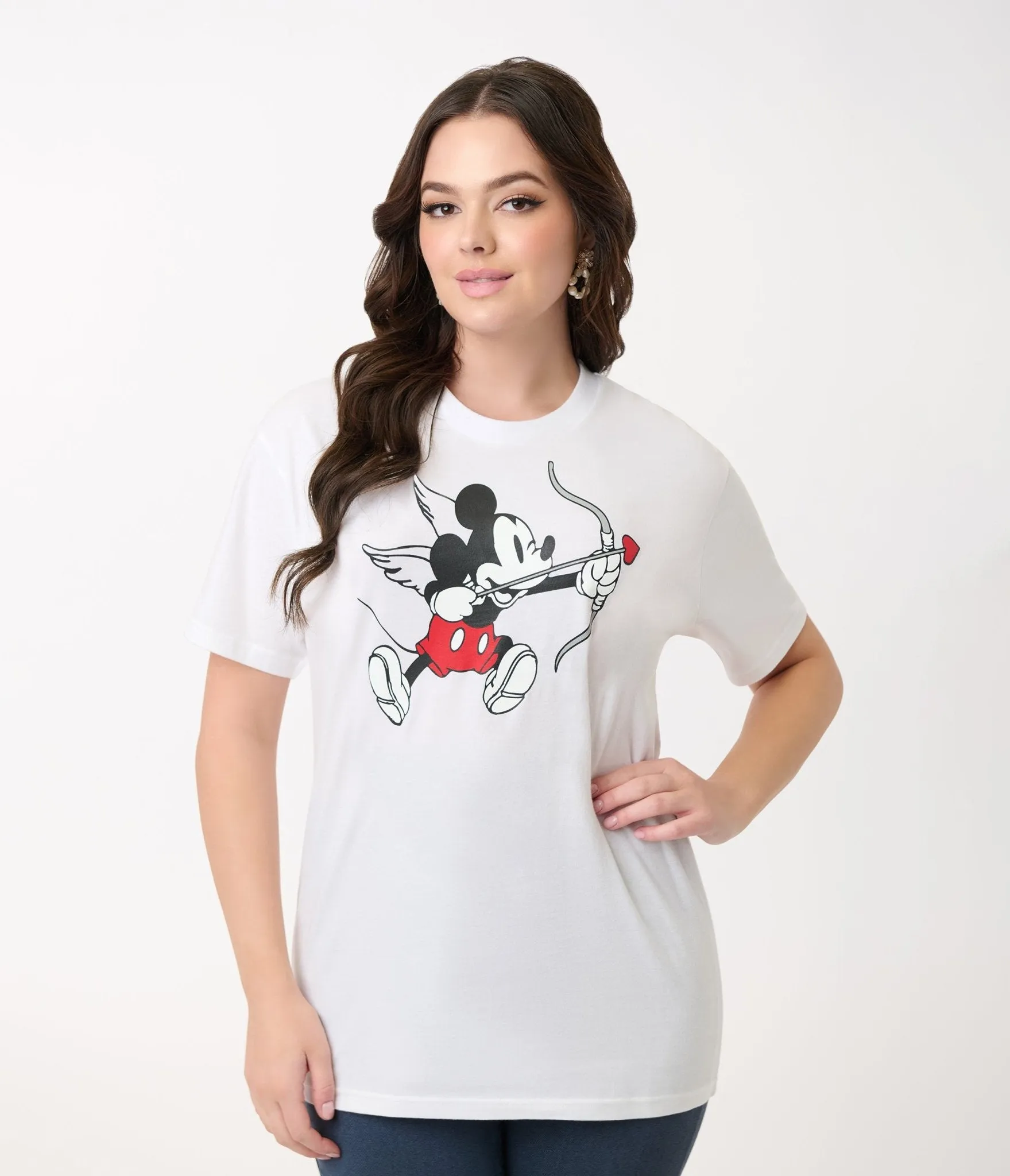 Disney Valentine's Day Collection by Unique Vintage Cupid Mickey Unisex Graphic Tee Easy Date Night