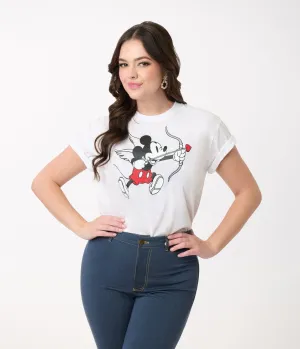 Disney Valentine's Day Collection by Unique Vintage Cupid Mickey Unisex Graphic Tee Easy Date Night