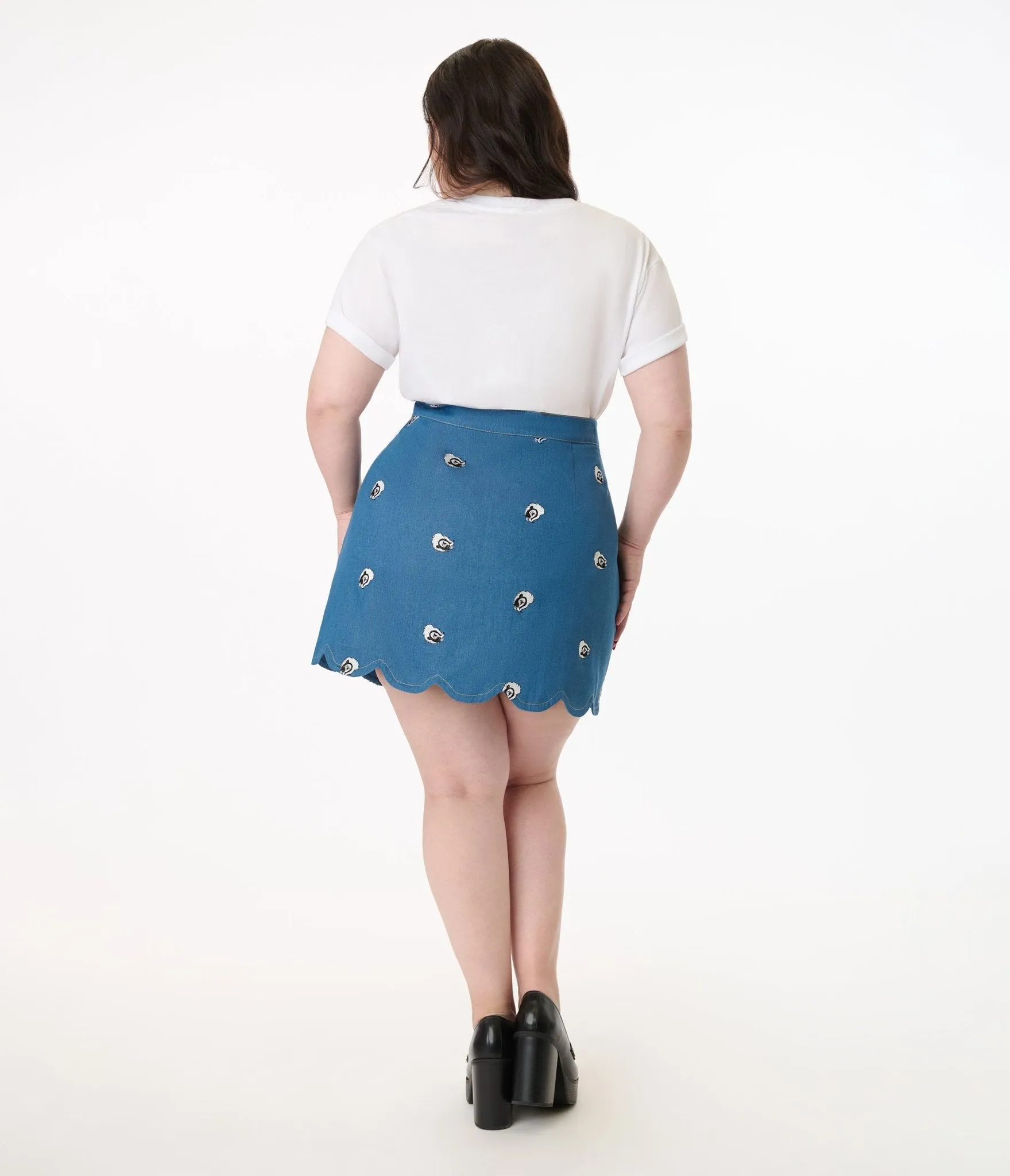 Disney's Bambi Collection by Smak Parlour Plus Size Flower Denim Mini Skirt Comfortable Travel Wear