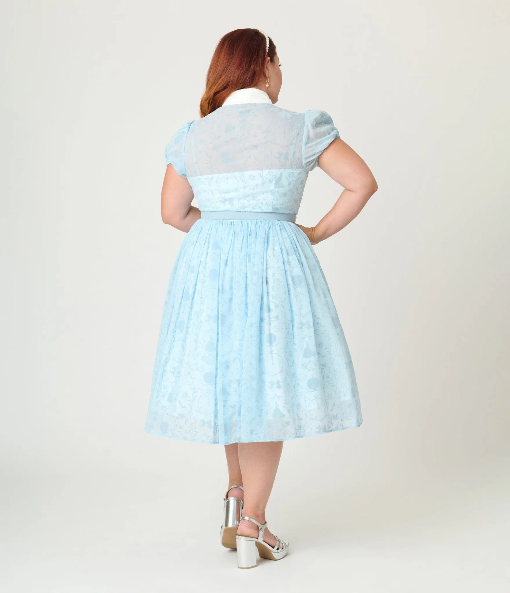 Disney's Cinderella Collection by Unique Vintage Plus Size Cinderella The Clock Strikes Midnight Blue Swing Dress Casual Everyday Look