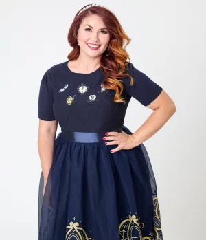 Disney's Cinderella Collection by Unique Vintage Plus Size Navy Cinderella Icons Sweater Easy Date Night