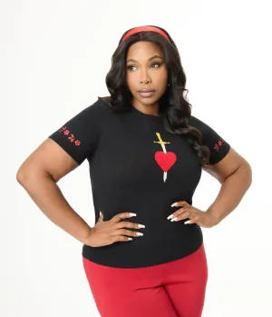 Disney's Snow White Collection by Unique Vintage Plus Size Evil Queen Puff Sleeve Sweater Easy Date Night