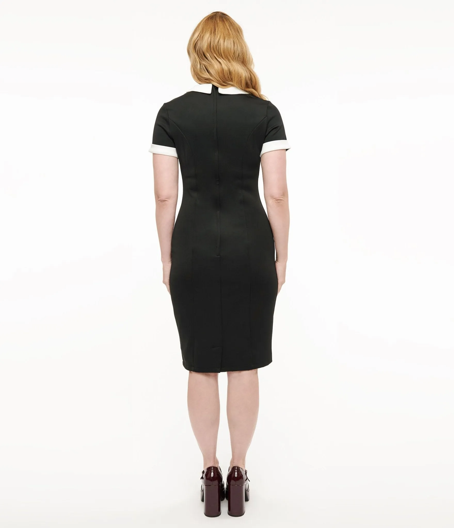 Dolly & Dotty 1950s Black & White Toni Wiggle Dress Casual Everyday Look
