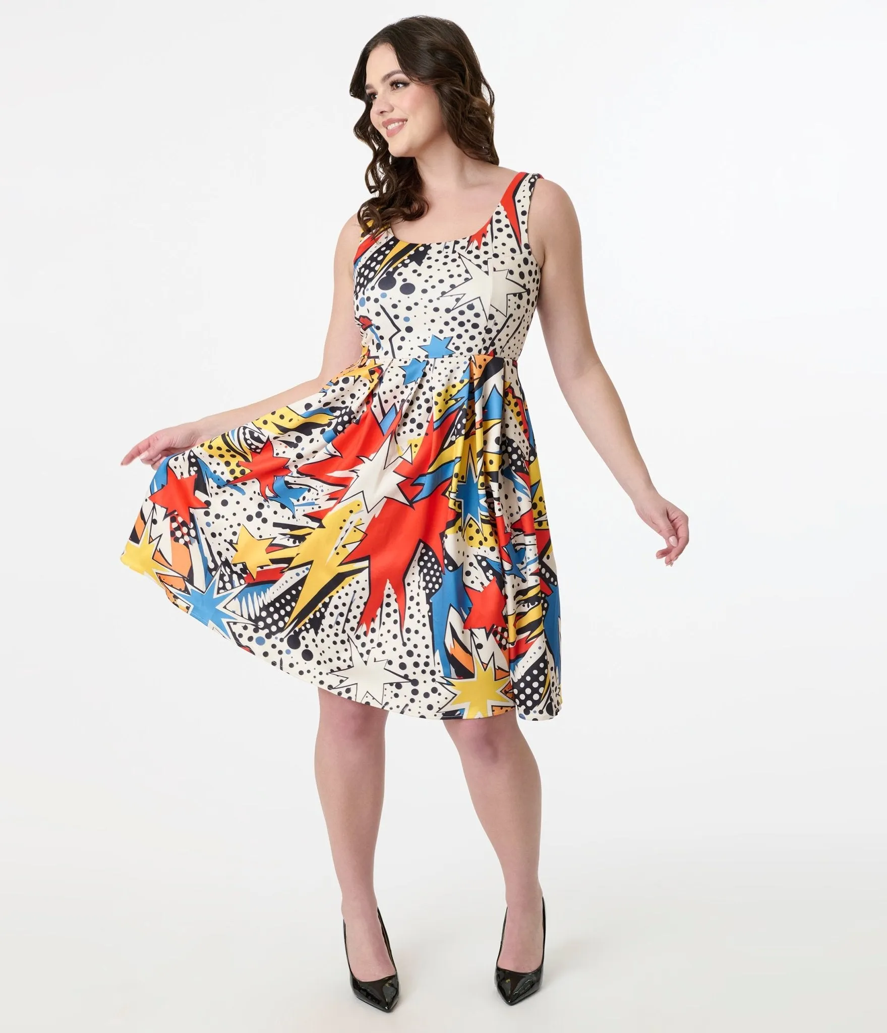 Dolly & Dotty 1950s Pop Art Explosion Amanda Swing Dress Casual Everyday Look