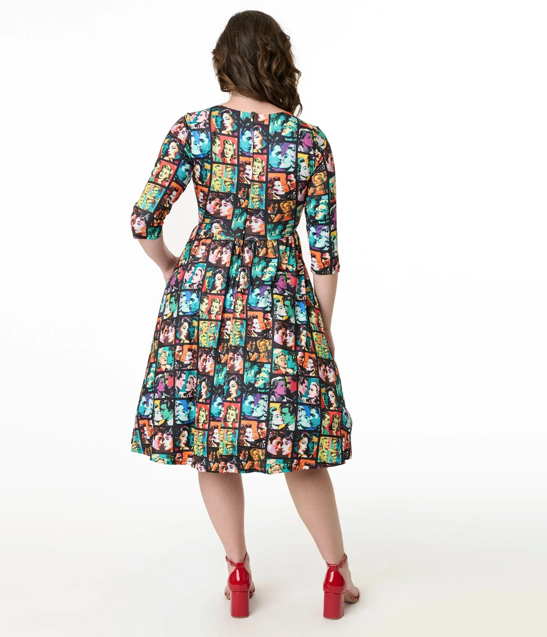 Dolly & Dotty 1950s Vintage Romance Print Billie Fit & Flare Dress Casual Everyday Look