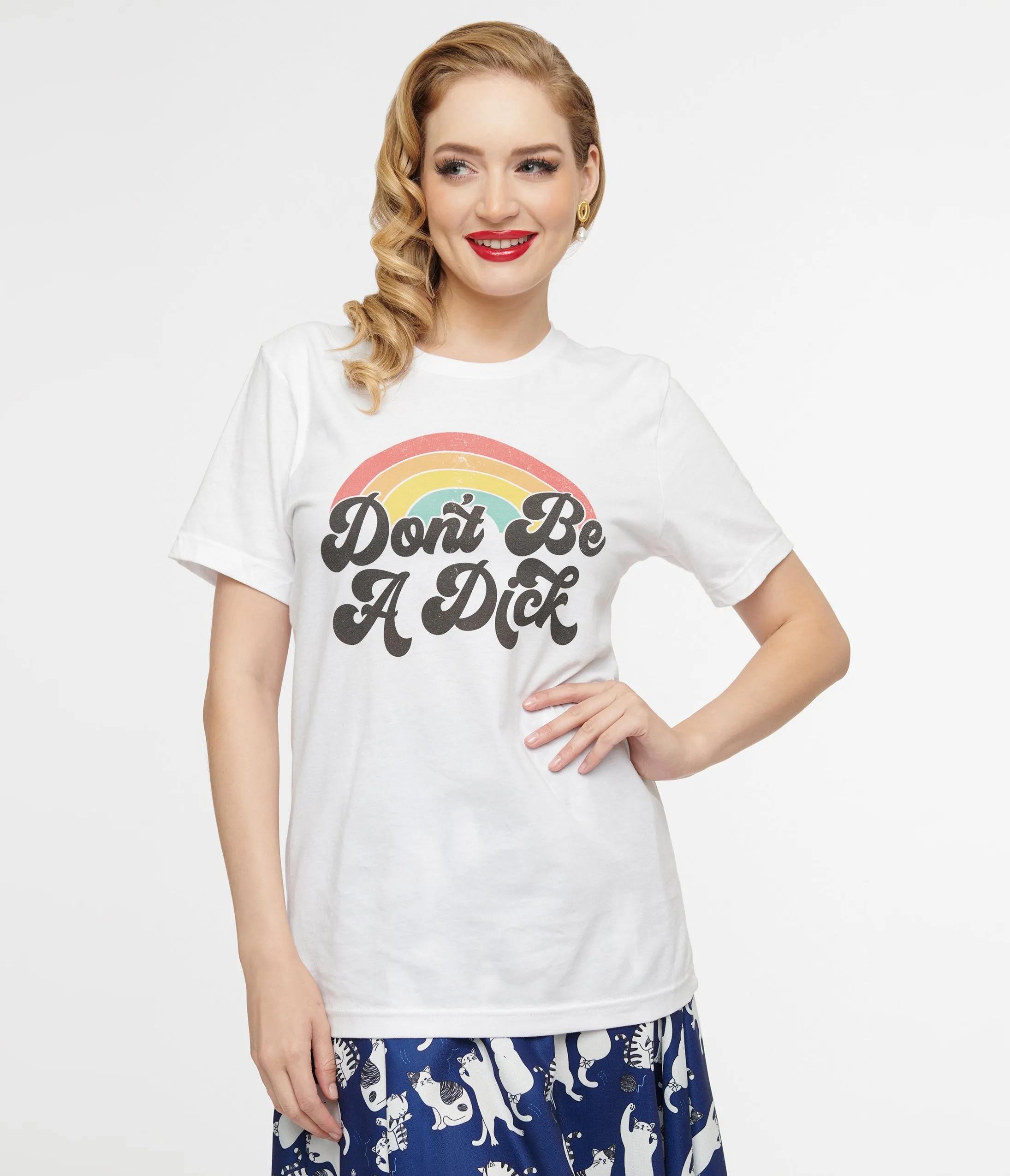 Don't Be A Dick Rainbow Unisex Graphic Tee Easy Date Night