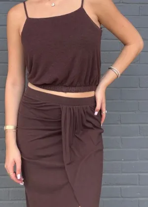 Elastic Hem Cami Crop Top Everyday Casual Look