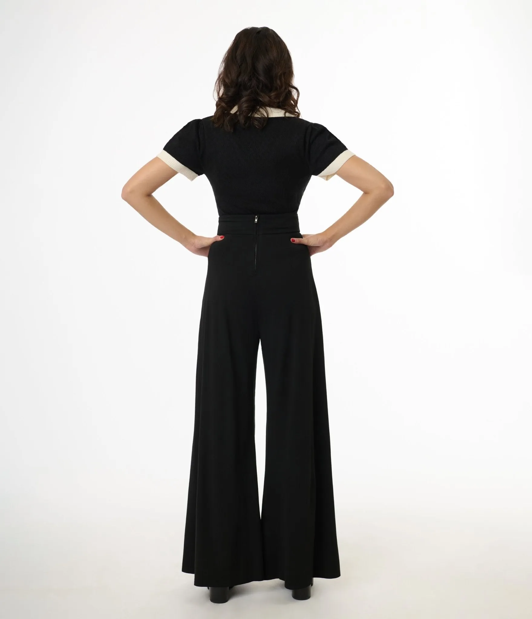 Elle Rebel Black Mystic Night Palazzo Pants Comfortable Travel Wear