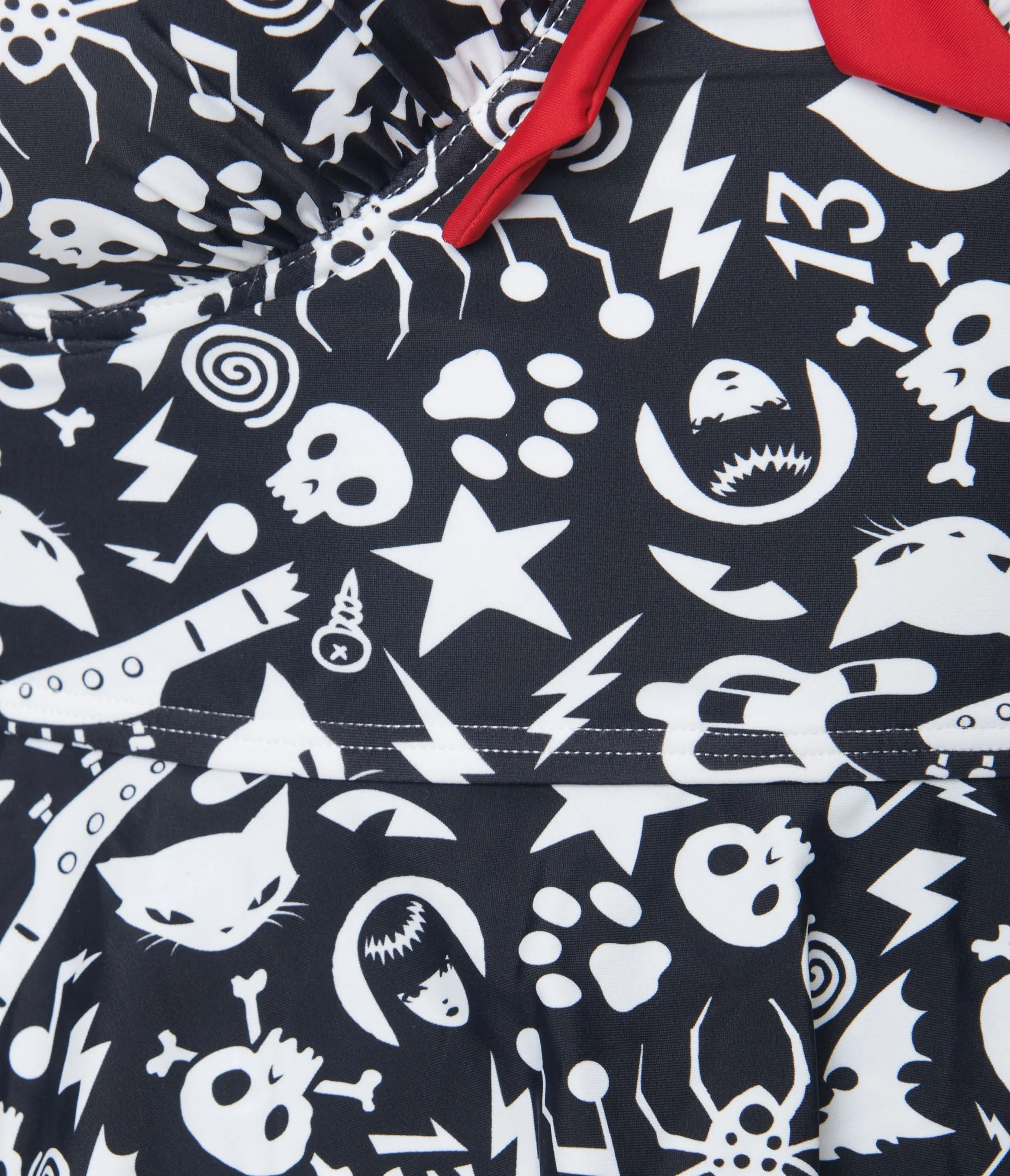 Emily The Strange x Unique Vintage Plus Size Black & White Tankini Swim Top Beach Vacation Ready