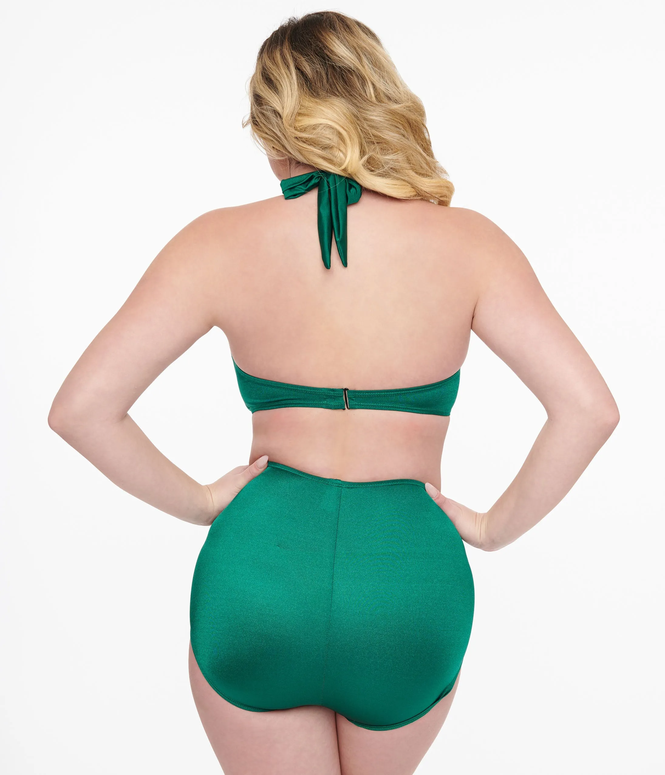Esther Williams 1950s Dark Green Two Piece Bikini Set Beach Vacation Ready
