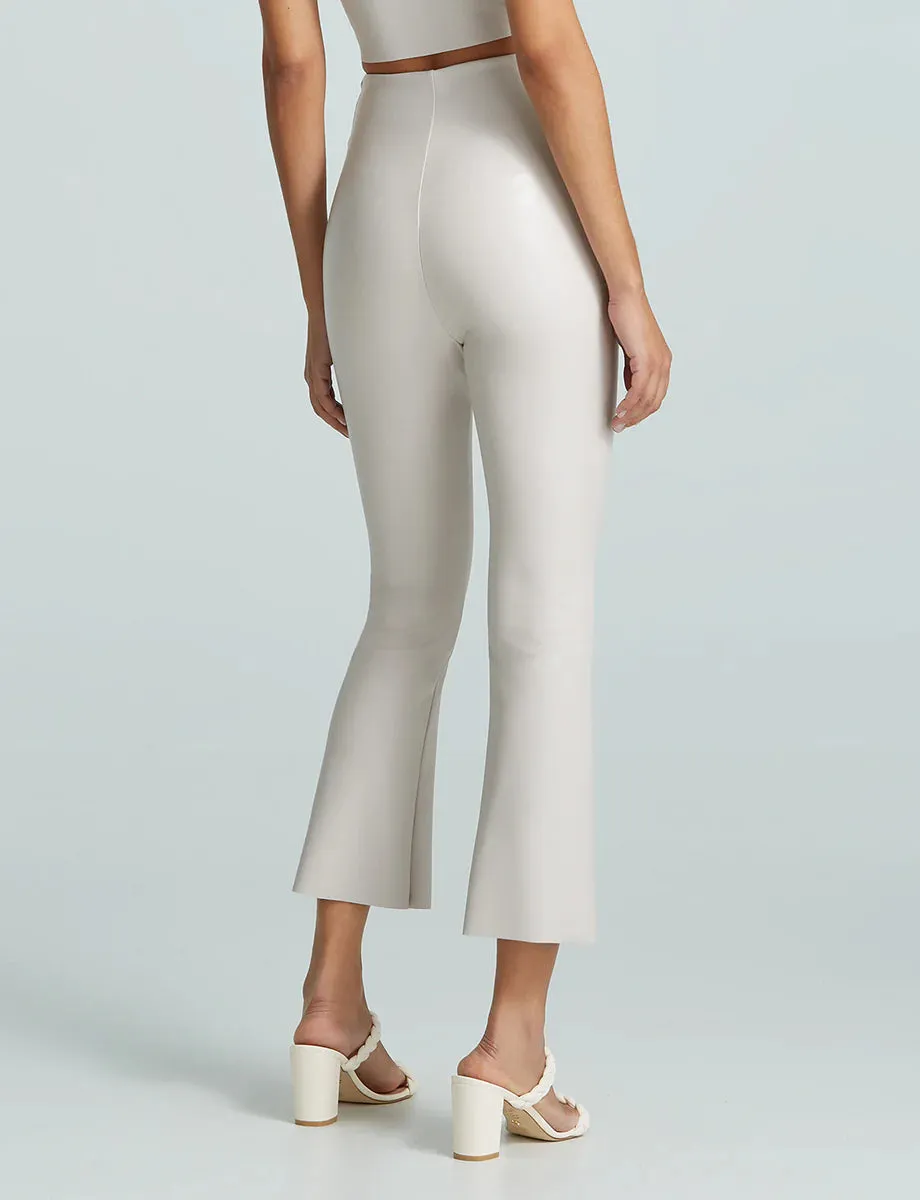 Faux Leather Crop Flae High Performance Wear
