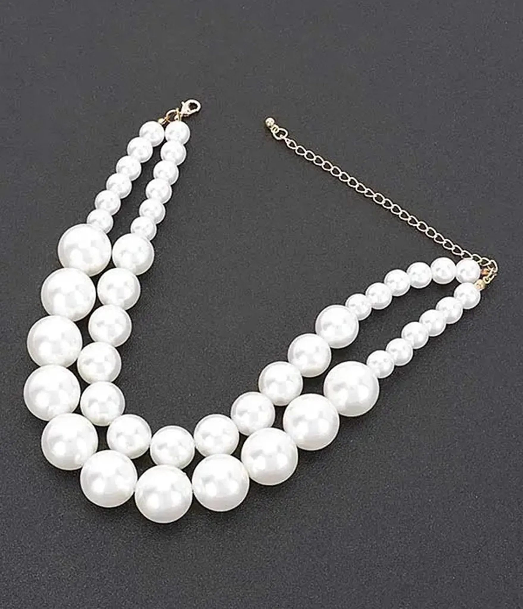 Faux Pearl Layered Necklace Alternative Style