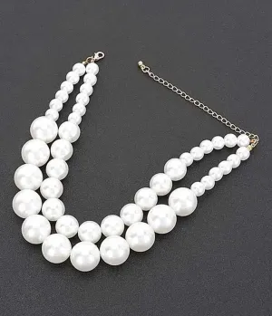 Faux Pearl Layered Necklace Alternative Style