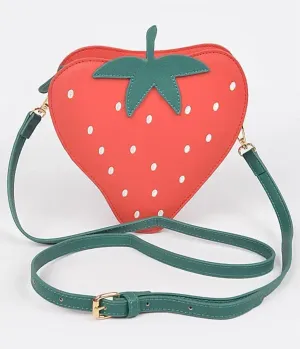 Faux Suede Strawberry Crossbody Bag Fun Outing
