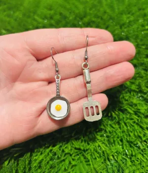 Frying Pan Egg Earrings Everyday Chic