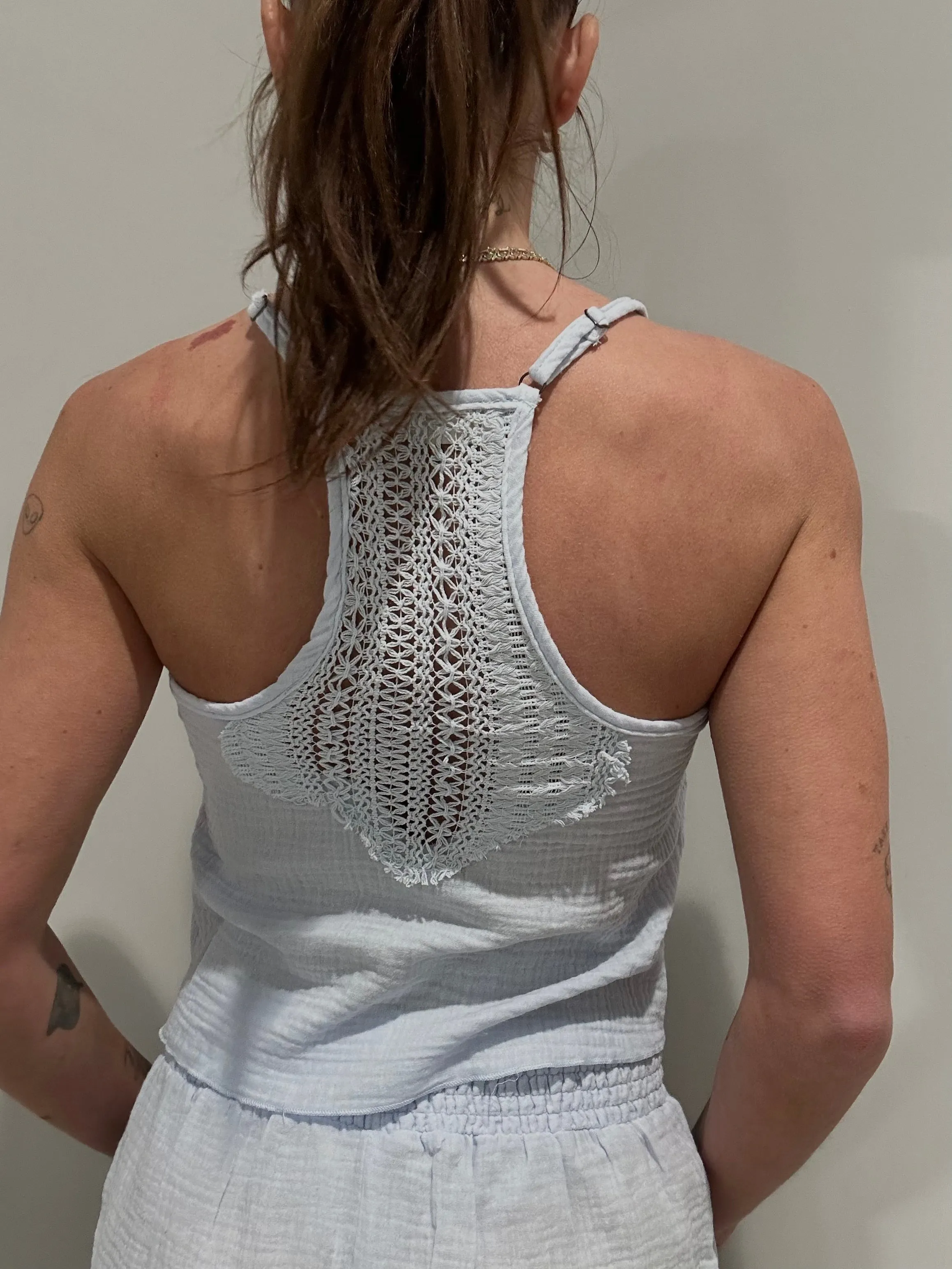 Gauze and Crochet Tank Summer Festival Tee